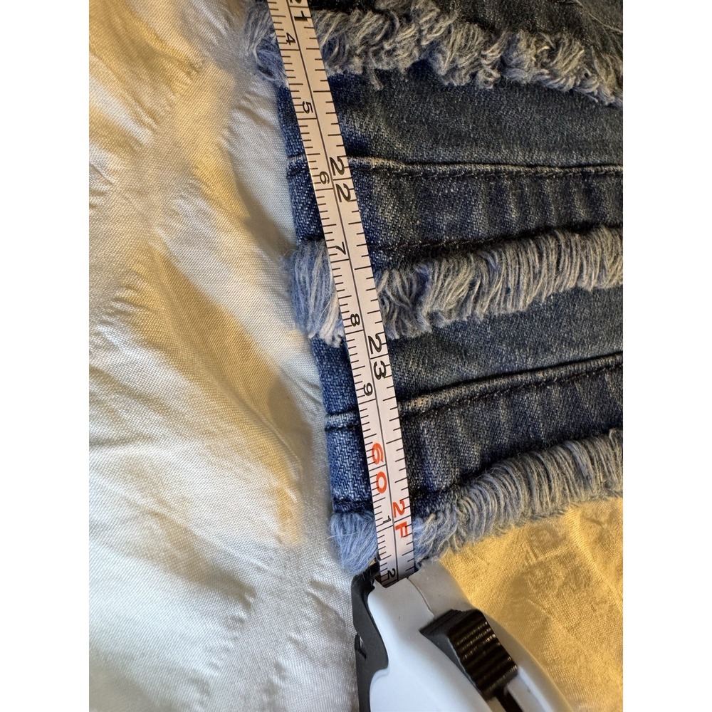 Michael Kors Izzy Dillon Stretch CropJean Fray Hem Stretch Denim Mid Rise Size 8 - Picture 7 of 12